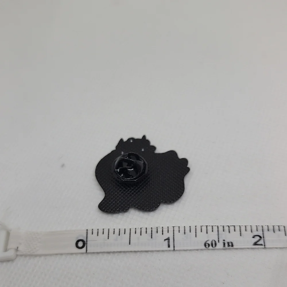 Halloween Flower Enamel Ghost Tac Pin White Black One Inch Wide Unisex